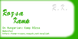 rozsa kamp business card